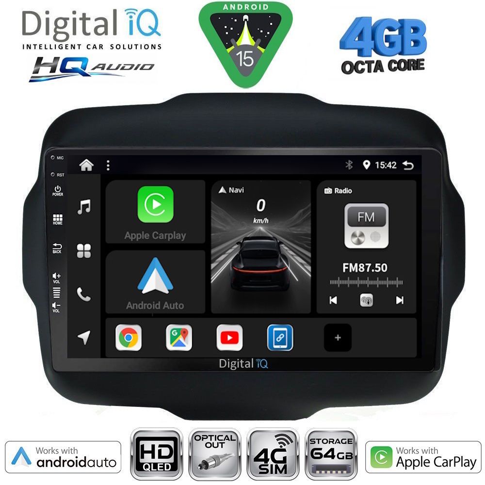 DIGITAL IQ BXK 19290_CPAA (9inc) MULTIMEDIA TABLET for JEEP RENEGADE mod. 2014-2025