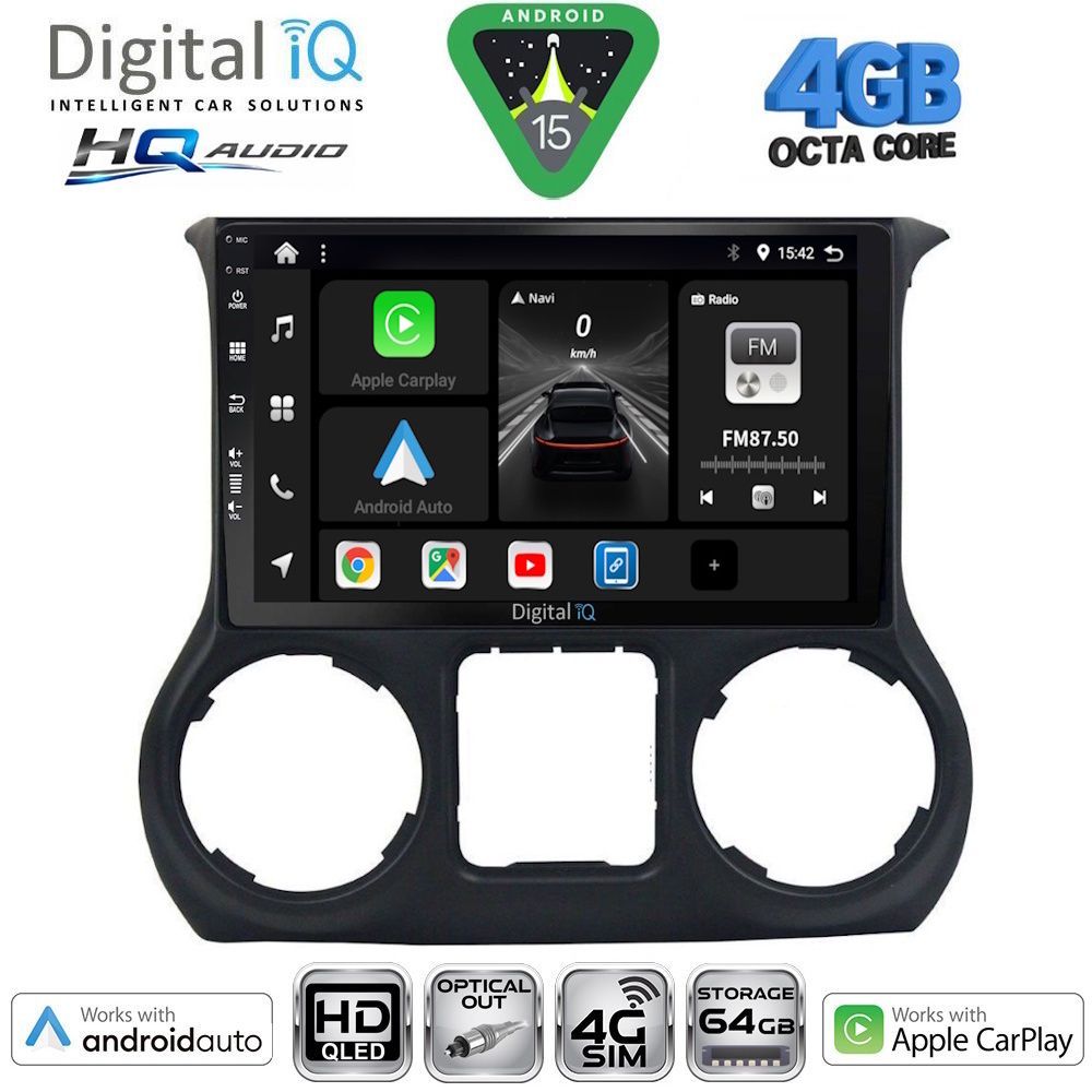 DIGITAL IQ BXK 19296_CPAA (10inc) MULTIMEDIA TABLET for JEEP WRANGLER mod. 2014-2017