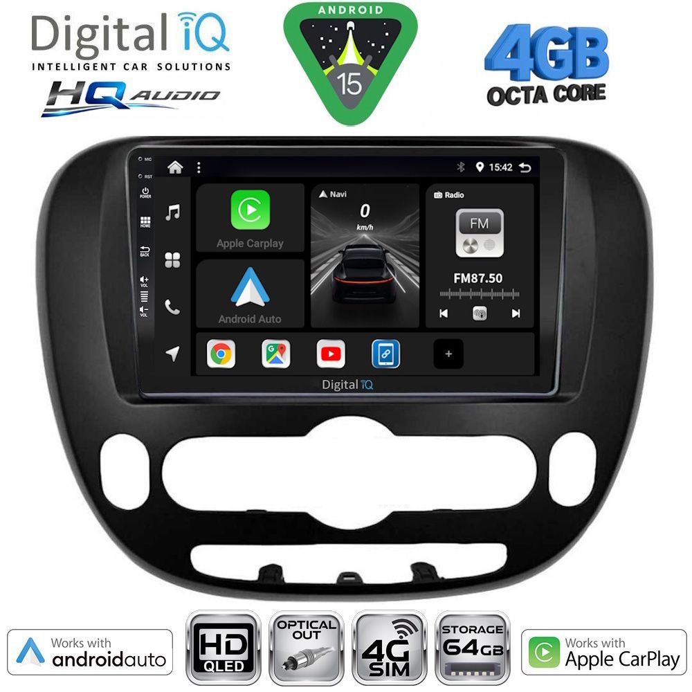 DIGITAL IQ BXK 19321_CPAA (9inc) MULTIMEDIA TABLET for KIA SOUL mod. 2014-2025