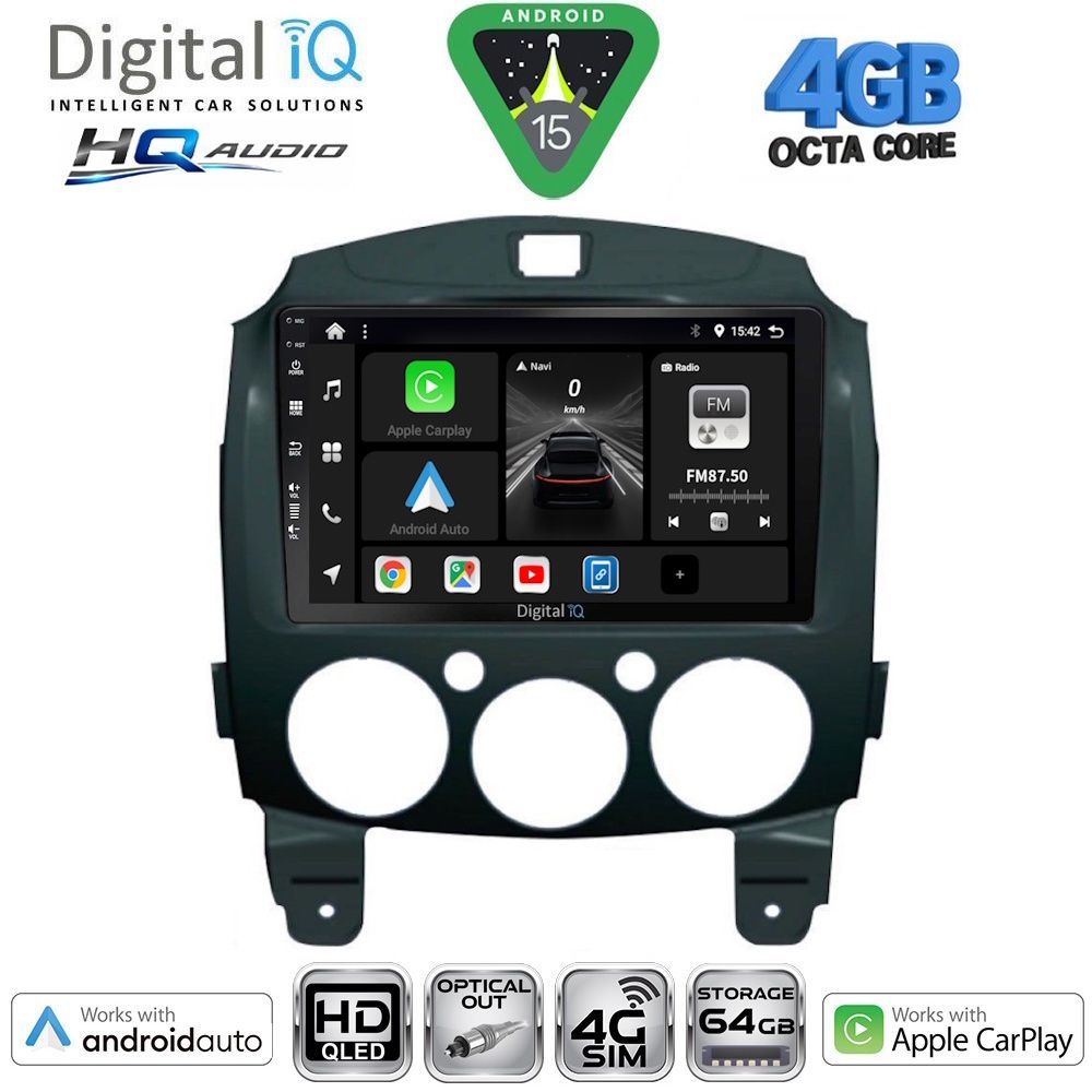 DIGITAL IQ BXK 19361_CPAA (9inc) MULTIMEDIA TABLET for MAZDA 2  mod. 2007-2014