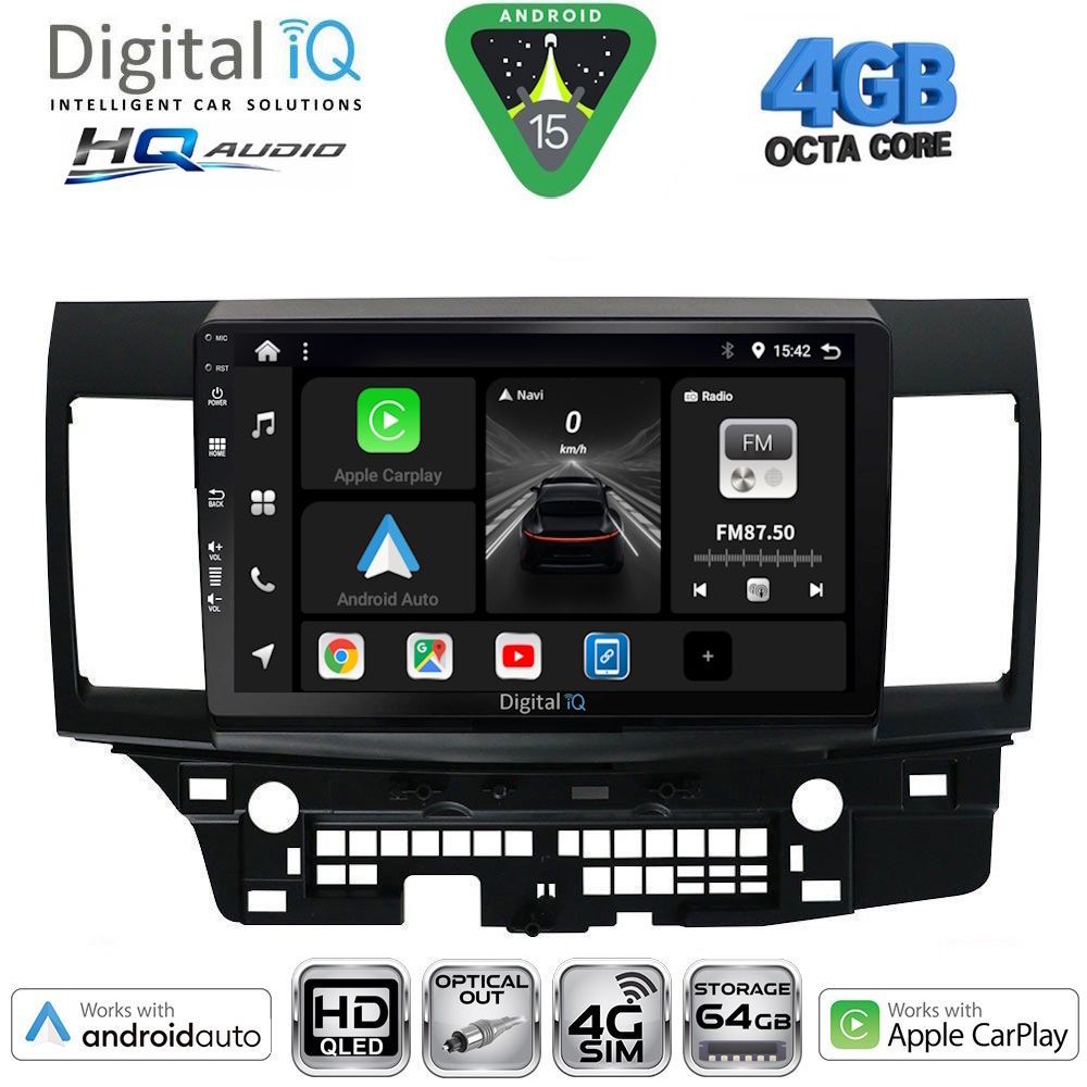 DIGITAL IQ BXK 19434_CPAA (10inc) MULTIMEDIA TABLET for MITSUBISHI LANCER mod. 2008-2017