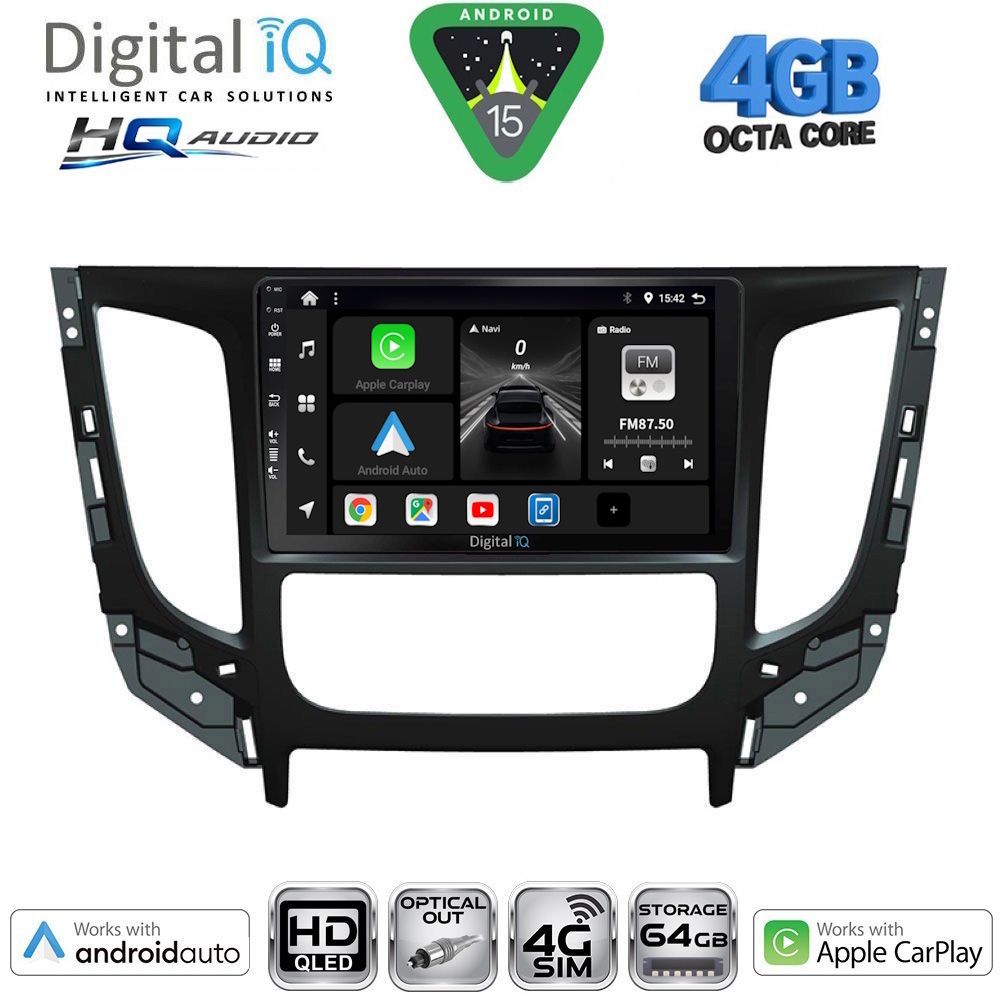DIGITAL IQ BXK 19437_CPAA CLIMA (9inc) MULTIMEDIA TABLET for MITSUBISHI L200 mod. 2015-2019 with CLIMA