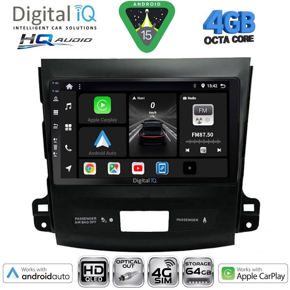 DIGITAL IQ BXK 19442_CPAA (9inc) MULTIMEDIA TABLET for CITROEN C-CROSSER | MITSUBISHI OUTLANDER | PEUGEOT 4007 mod. 2006-2012