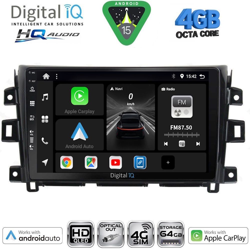 DIGITAL IQ BXK 19456_CPAA (10inc) MULTIMEDIA TABLET for NISSAN NAVARA mod. 2016-2025