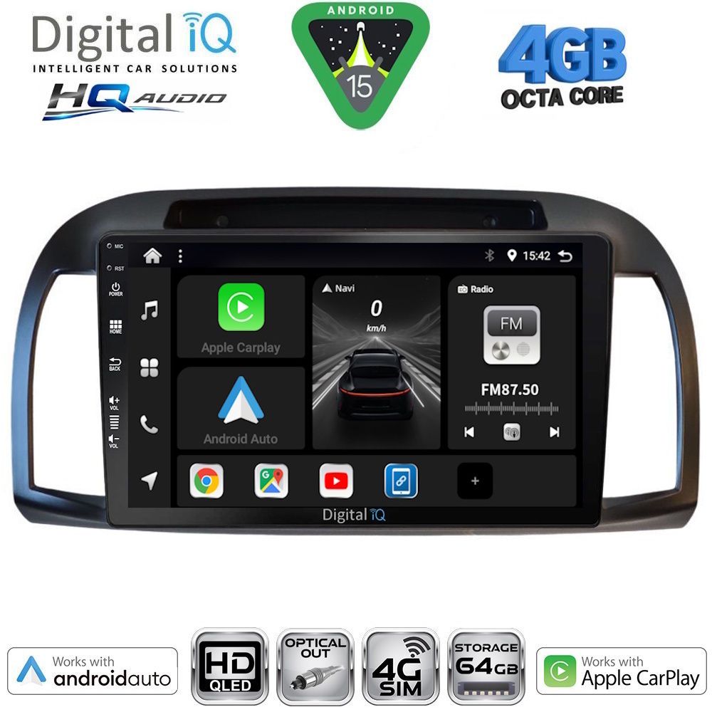 DIGITAL IQ BXK 19457BL_CPAA (9inc) MULTIMEDIA TABLET for NISSAN MICRA K12 mod. 2002-2010 (BLACK)