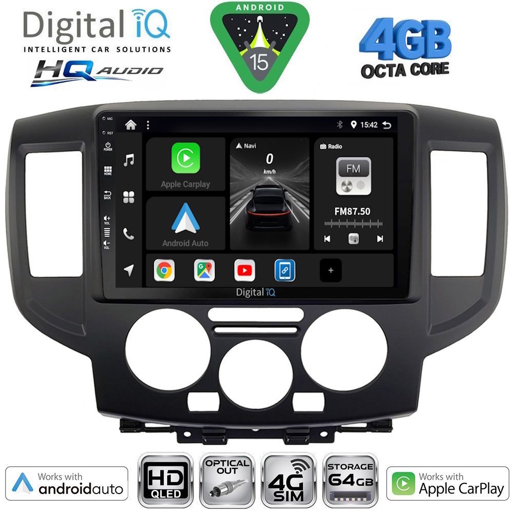 DIGITAL IQ BXK 19458BL_CPAA (9inc) MULTIMEDIA TABLET for NISSAN NV 200 mod. 2009-2020 (BLACK)