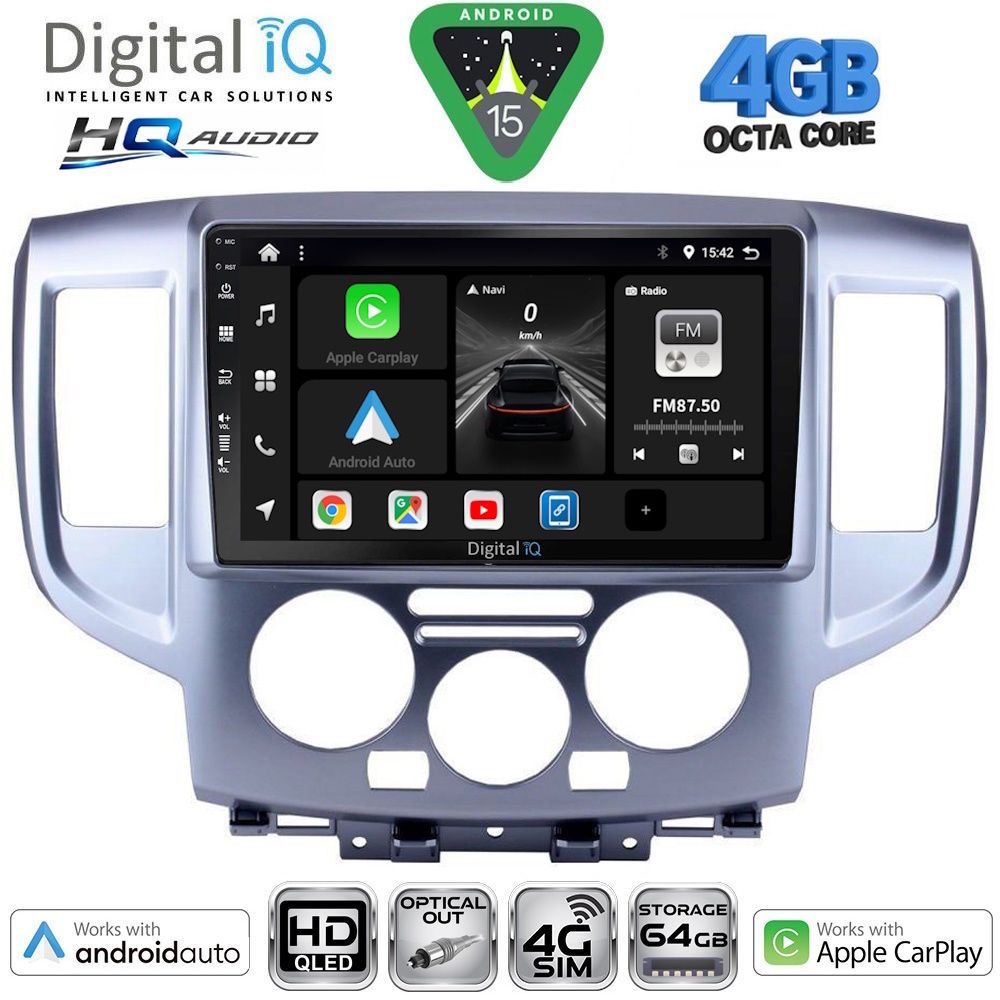 DIGITAL IQ BXK 19458SL_CPAA (9inc) MULTIMEDIA TABLET for NISSAN NV 200 mod. 2009-2020 (SILVER)