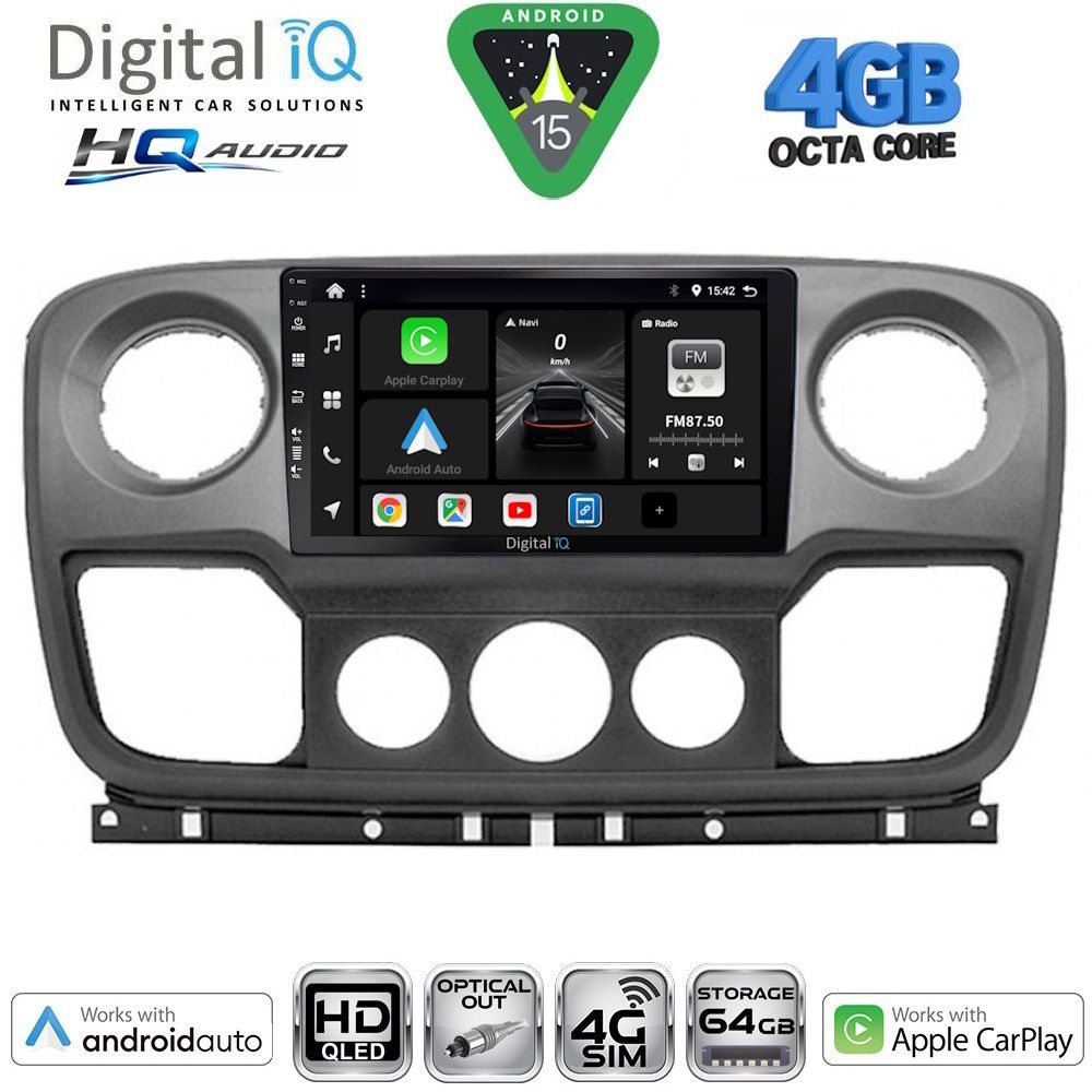 DIGITAL IQ BXK 19463_CPAA (10inc) MULTIMEDIA TABLET for NISSAN NV400 - OPEL MOVANO - RENAULT MASTER mod. 2010-2020