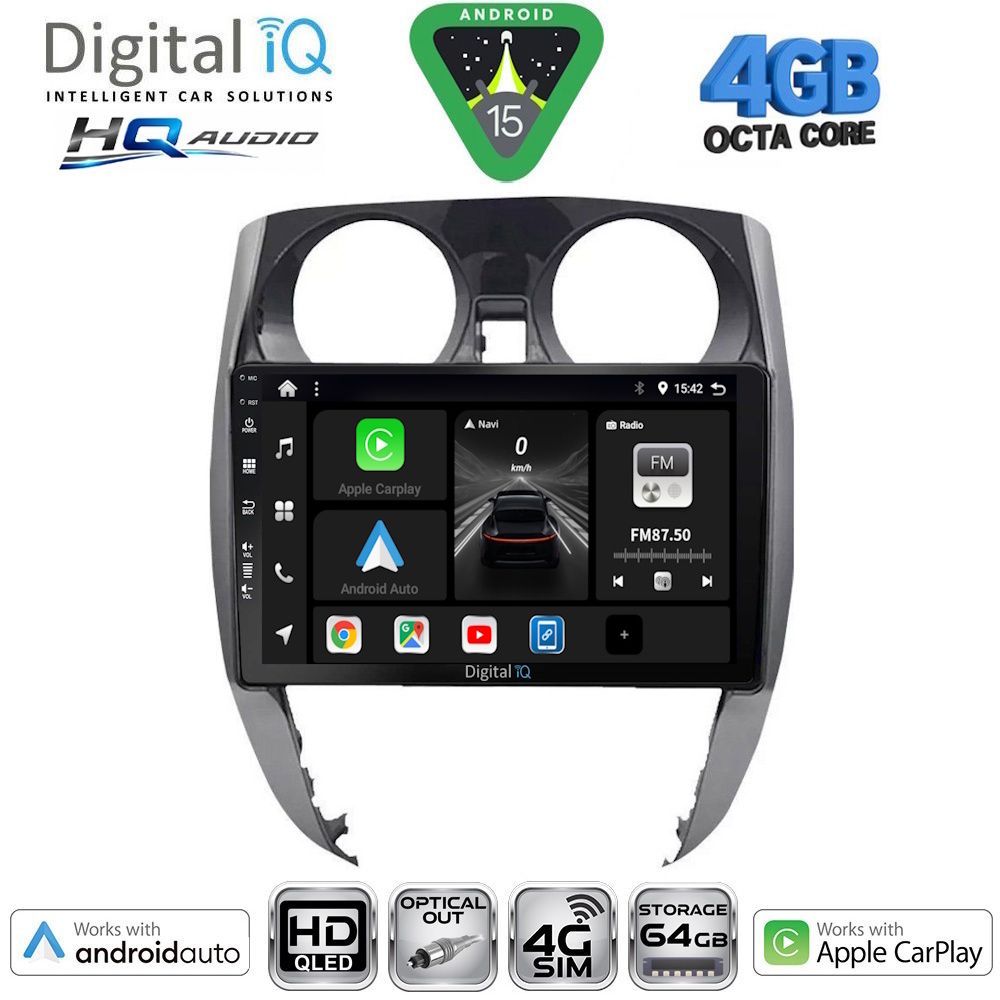 DIGITAL IQ BXK 19464_CPAA (10inc) MULTIMEDIA TABLET for NISSAN NOTE mod. 2012-2020