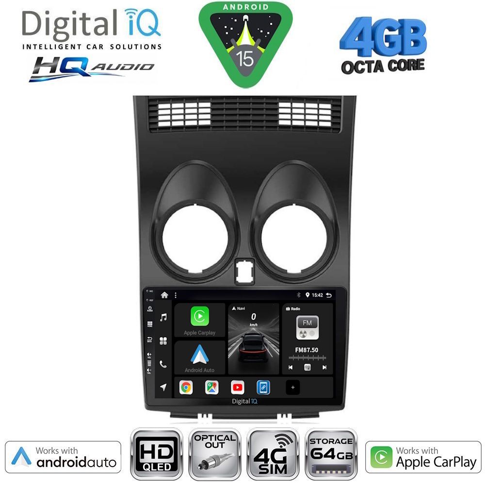 DIGITAL IQ BXK 19466_CPAA (9inc) MULTIMEDIA TABLET for NISSAN QASHQAI mod. 2007-2014