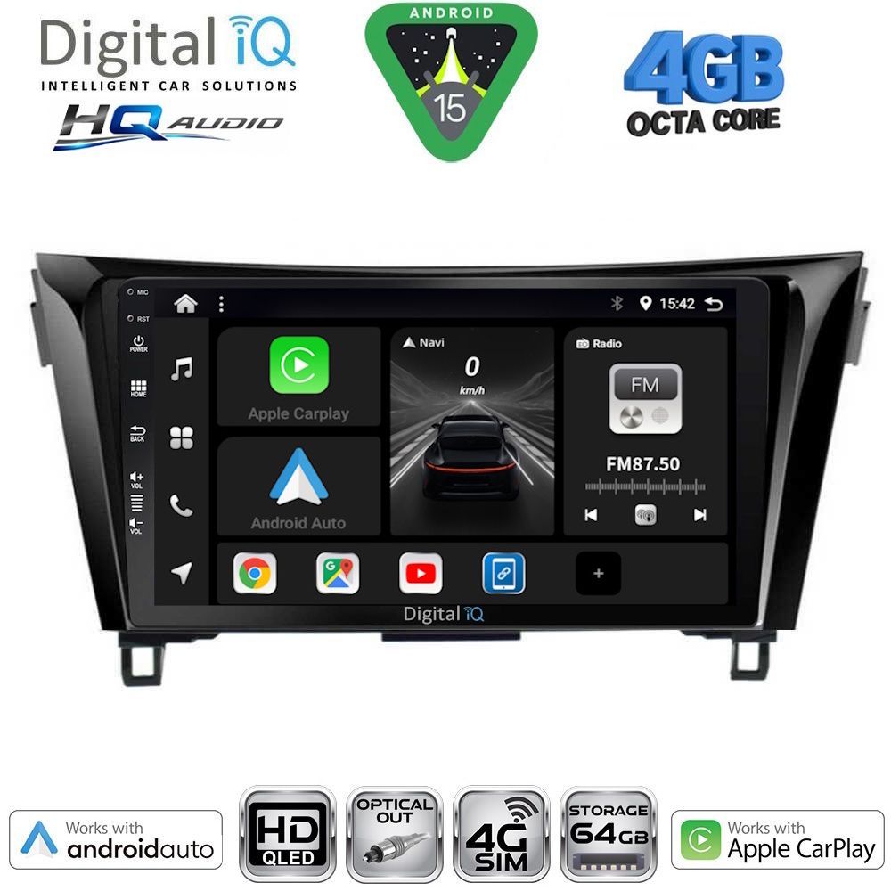 DIGITAL IQ BXK 19468_CPAA (10inc) MULTIMEDIA TABLET for NISSAN QASHQAI - XTRAIL mod. 2014-2021