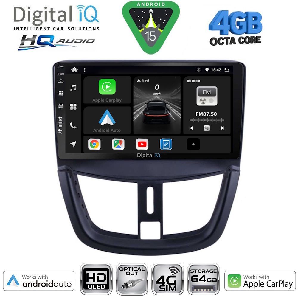 DIGITAL IQ BXK 19507_CPAA (9inc) MULTIMEDIA TABLET for PEUGEOT 207 mod. 2007-2014