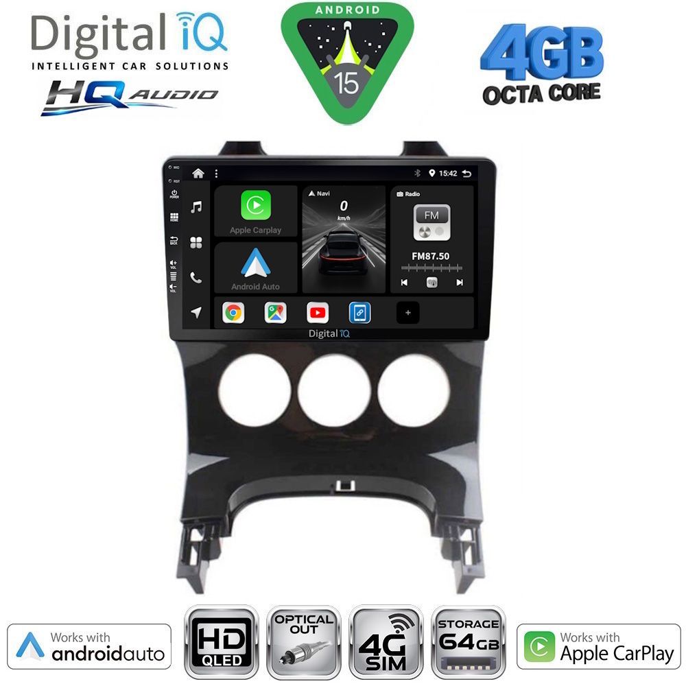 DIGITAL IQ BXK 19515_CPAA A/C (9inc) MULTIMEDIA TABLET for PEUGEOT 3008 mod. 2008-2016 με A/C