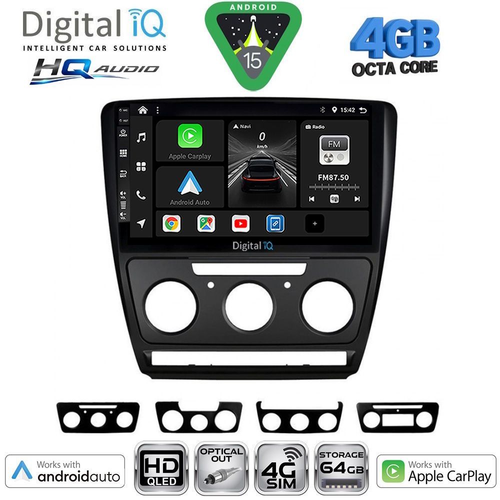 DIGITAL IQ BXK 19595BL_CPAA (10inc) MULTIMEDIA TABLET for SKODA OCTAVIA 5 mod. 2005-2012 (BLACK)