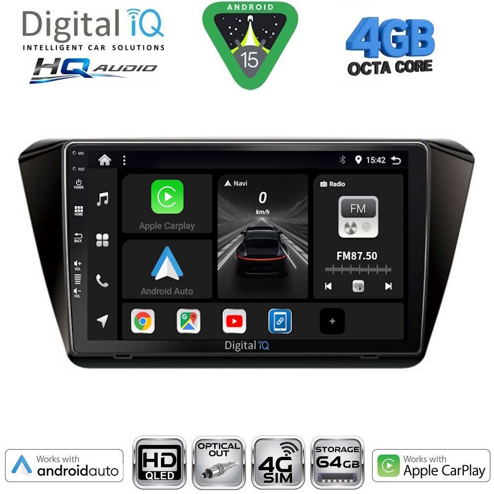 DIGITAL IQ BXK 19605_CPAA (10inc) MULTIMEDIA TABLET for SKODA SUPERB mod. 2015-2023
