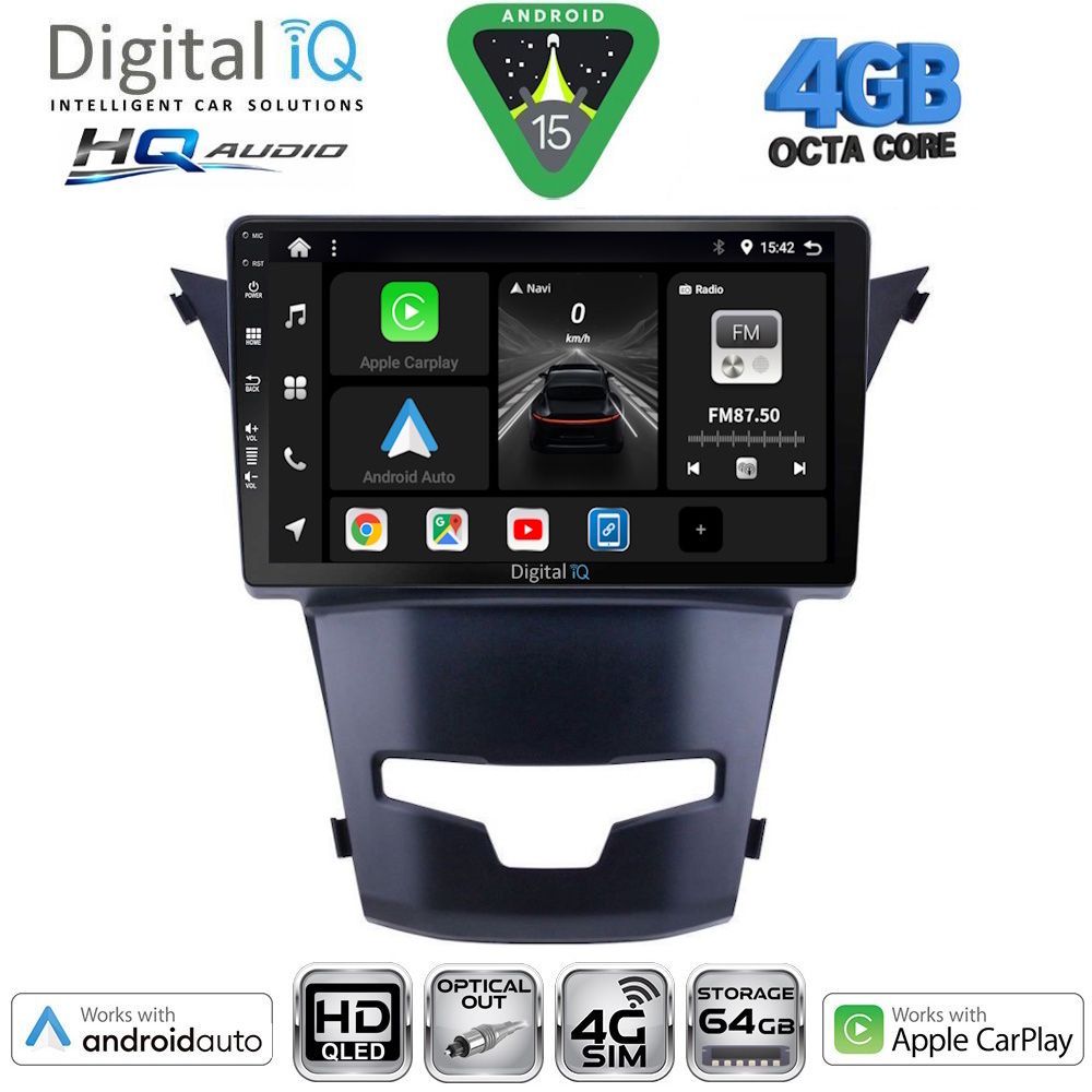DIGITAL IQ BXK 19653_CPAA (9inc) MULTIMEDIA TABLET for SSANGYONG KORANDO mod. 2014-2019