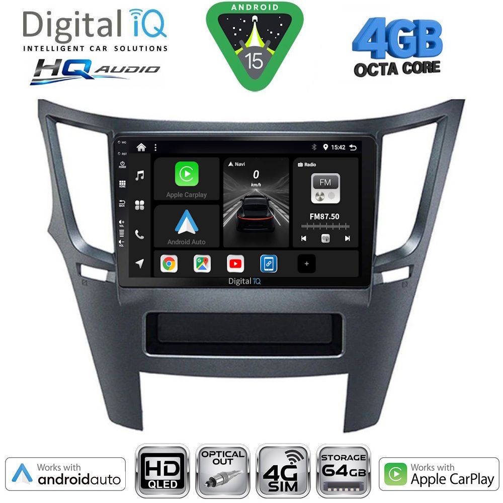 DIGITAL IQ BXK 19667_CPAA (9inc) MULTIMEDIA TABLET for SUBARU LEGACY - OUTBACK mod. 2009-2014