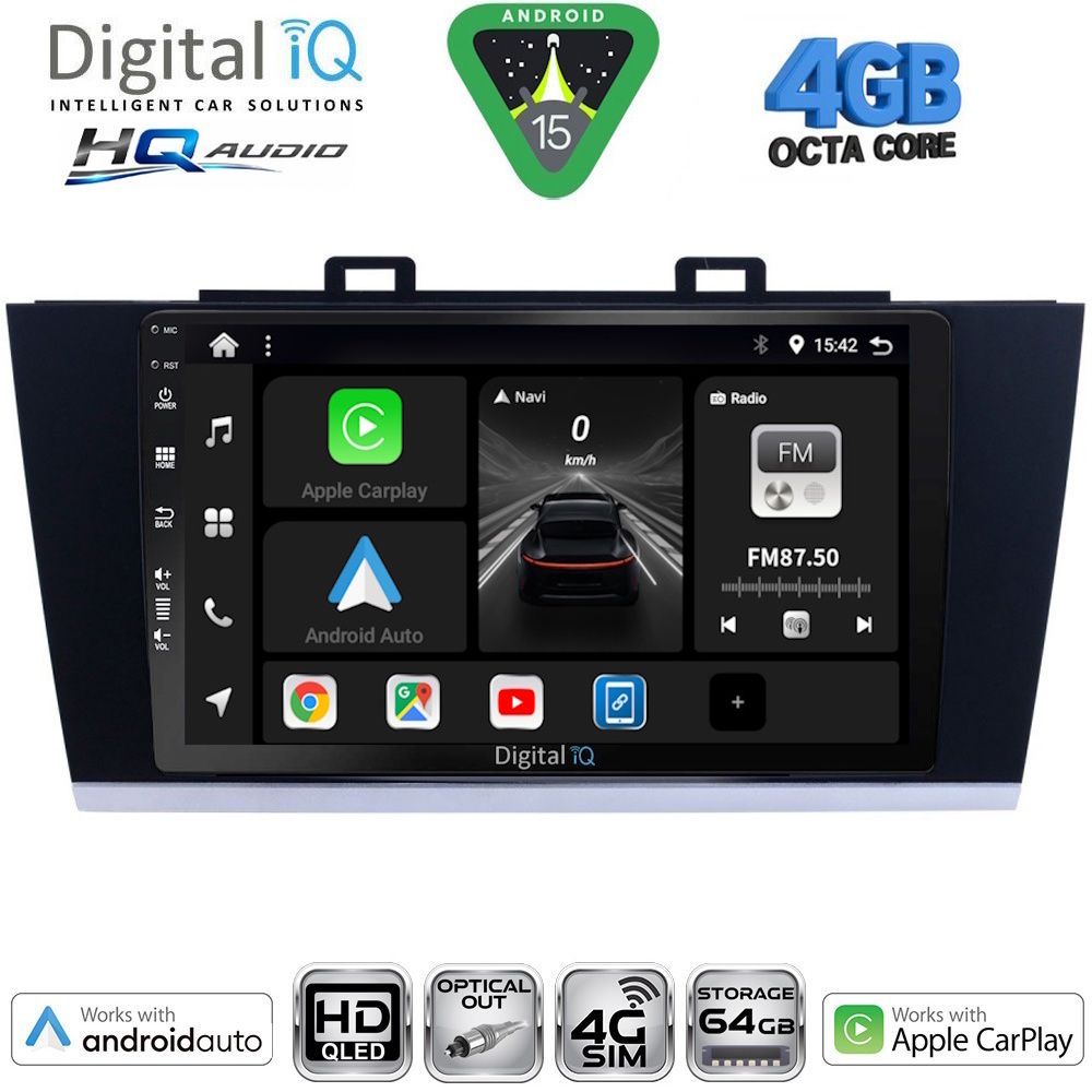 DIGITAL IQ BXK 19668_CPAA (9inc) MULTIMEDIA TABLET for SUBARU LEGACY - OUTBACK mod. 2014-2019