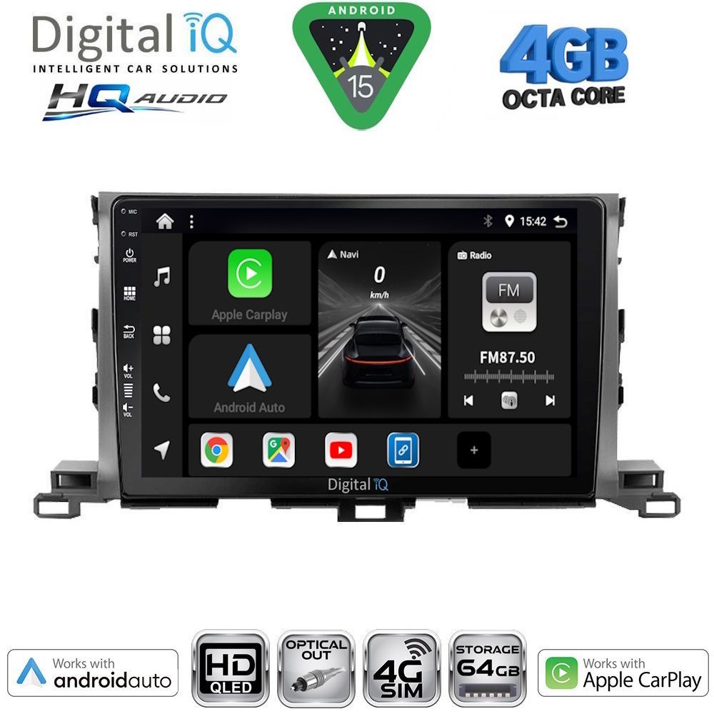DIGITAL IQ BXK 19700_CPAA (10inc) MULTIMEDIA TABLET for TOYOTA HIGHLANDER mod. 2014-2019