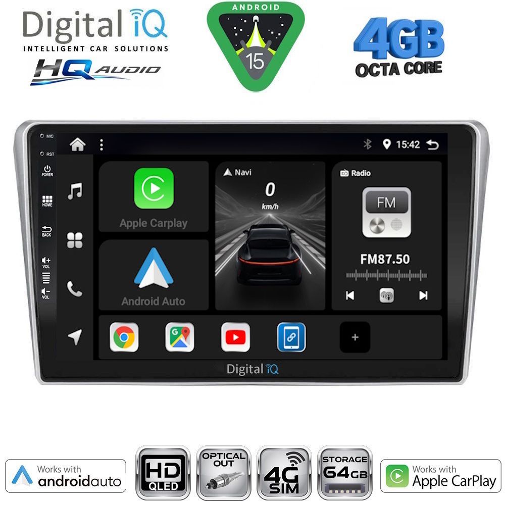 DIGITAL IQ BXK 19704SL_CPAA (9inc) MULTIMEDIA TABLET for TOYOTA AVENSIS (T25) mod. 2003-2009 (SILVER)