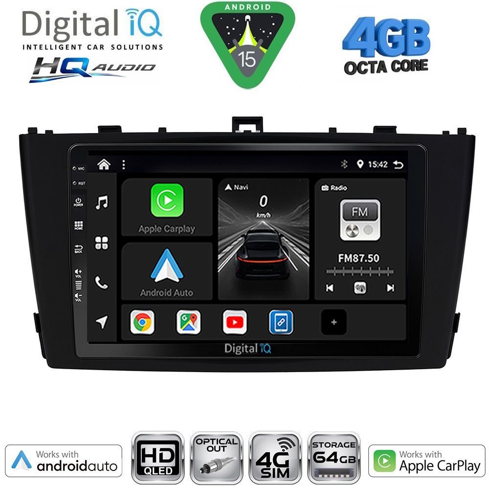 DIGITAL IQ BXK 19705BL_CPAA (9inc) MULTIMEDIA TABLET for TOYOTA AVENSIS (T27) mod. 2009-2015 (BLACK)