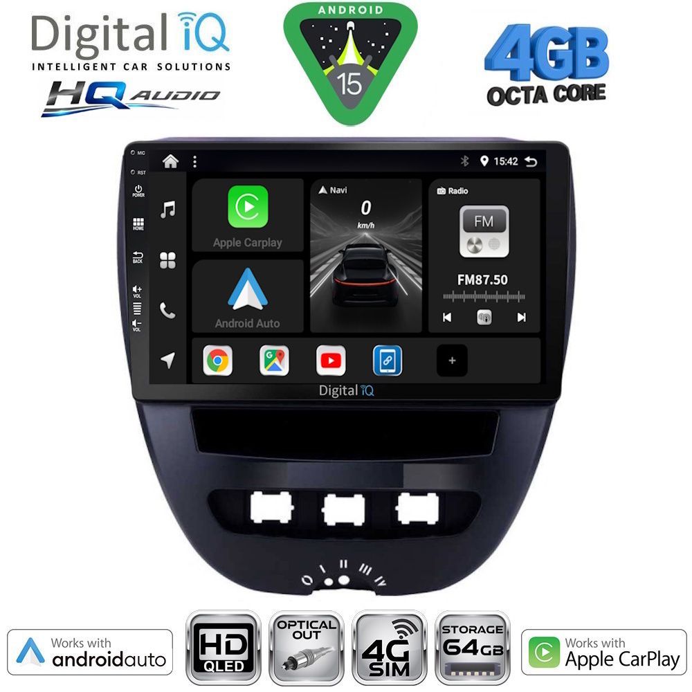 DIGITAL IQ BXK 19707_CPAA (10inc) MULTIMEDIA TABLET for CITROEN C1-PEUGEOT 107-TOYOTA AYGO mod. 2005-2014