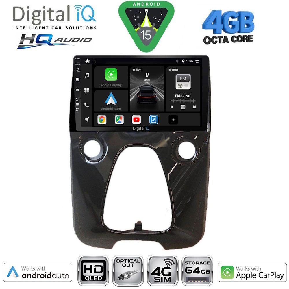 DIGITAL IQ BXK 19708_CPAA A/C (10inc) MULTIMEDIA TABLET for CITROEN C1-PEUGEOT 108-TOYOTA AYGO mod. 2014-2022