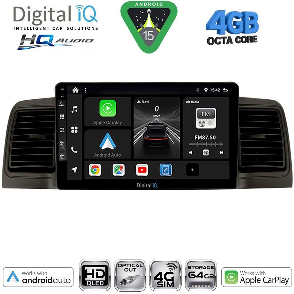 DIGITAL IQ BXK 19712BL_CPAA (9inc) MULTIMEDIA TABLET for TOYOTA COROLLA mod. 2001-2006 (BLACK)