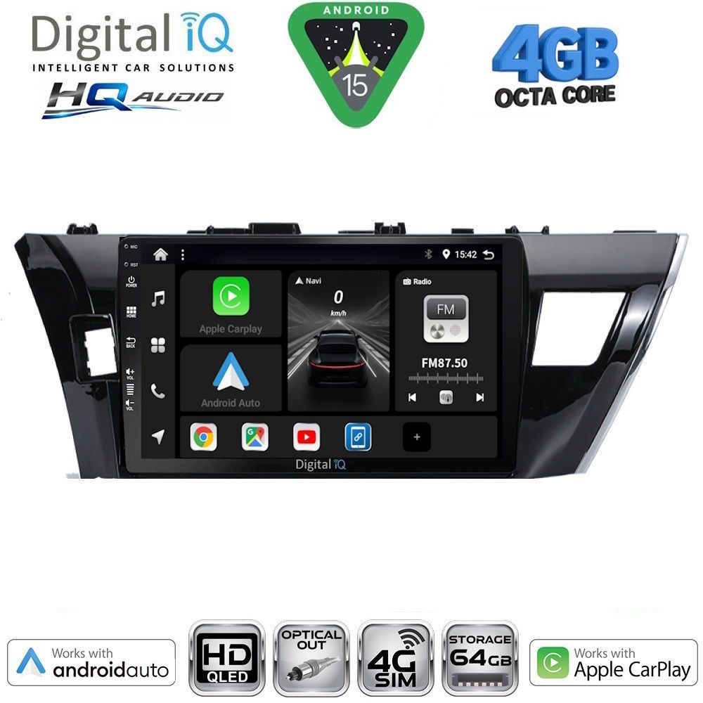 DIGITAL IQ BXK 19714SM_CPAA (10inc) MULTIMEDIA TABLET for TOYOTA COROLLA mod. 2013-2016