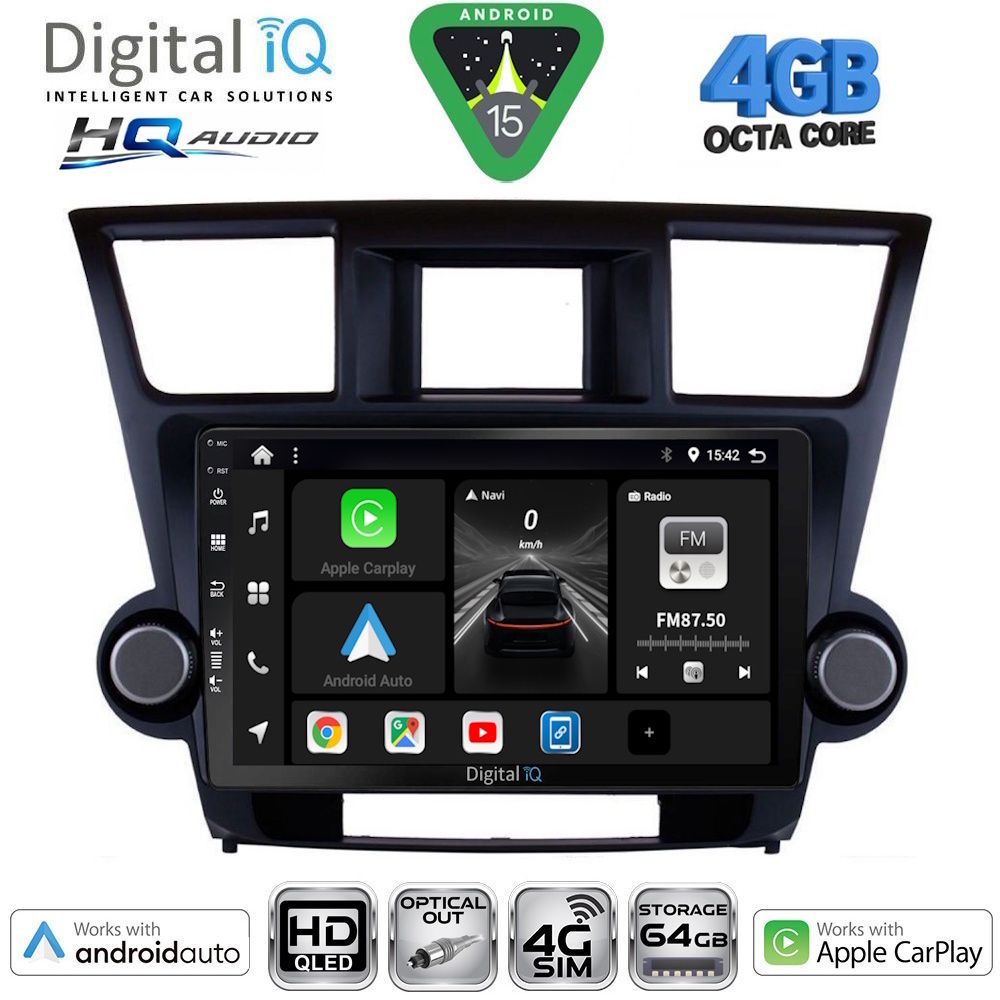 DIGITAL IQ BXK 19719_CPAA (10inc) MULTIMEDIA TABLET for TOYOTA HIGHLANDER mod. 2008-2015