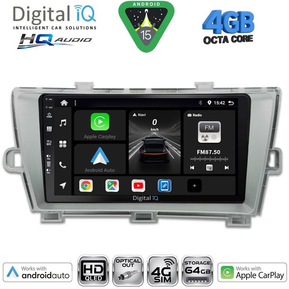 DIGITAL IQ BXK 19726SL_CPAA (9inc) MULTIMEDIA TABLET for TOYOTA PRIUS mod. 2009-2015 (SILVER)