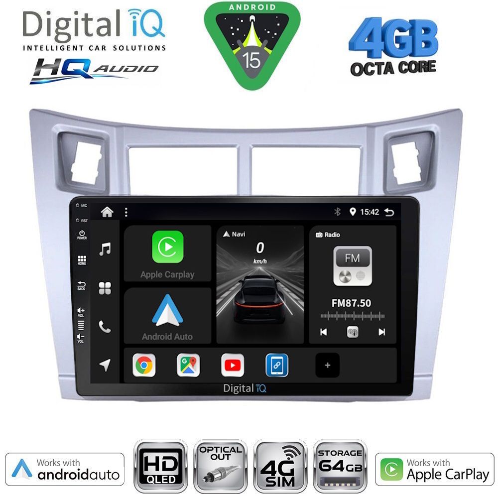 DIGITAL IQ BXK 19736SL_CPAA (9inc) MULTIMEDIA TABLET for TOYOTA YARIS mod. 2006-2011 (SILVER)