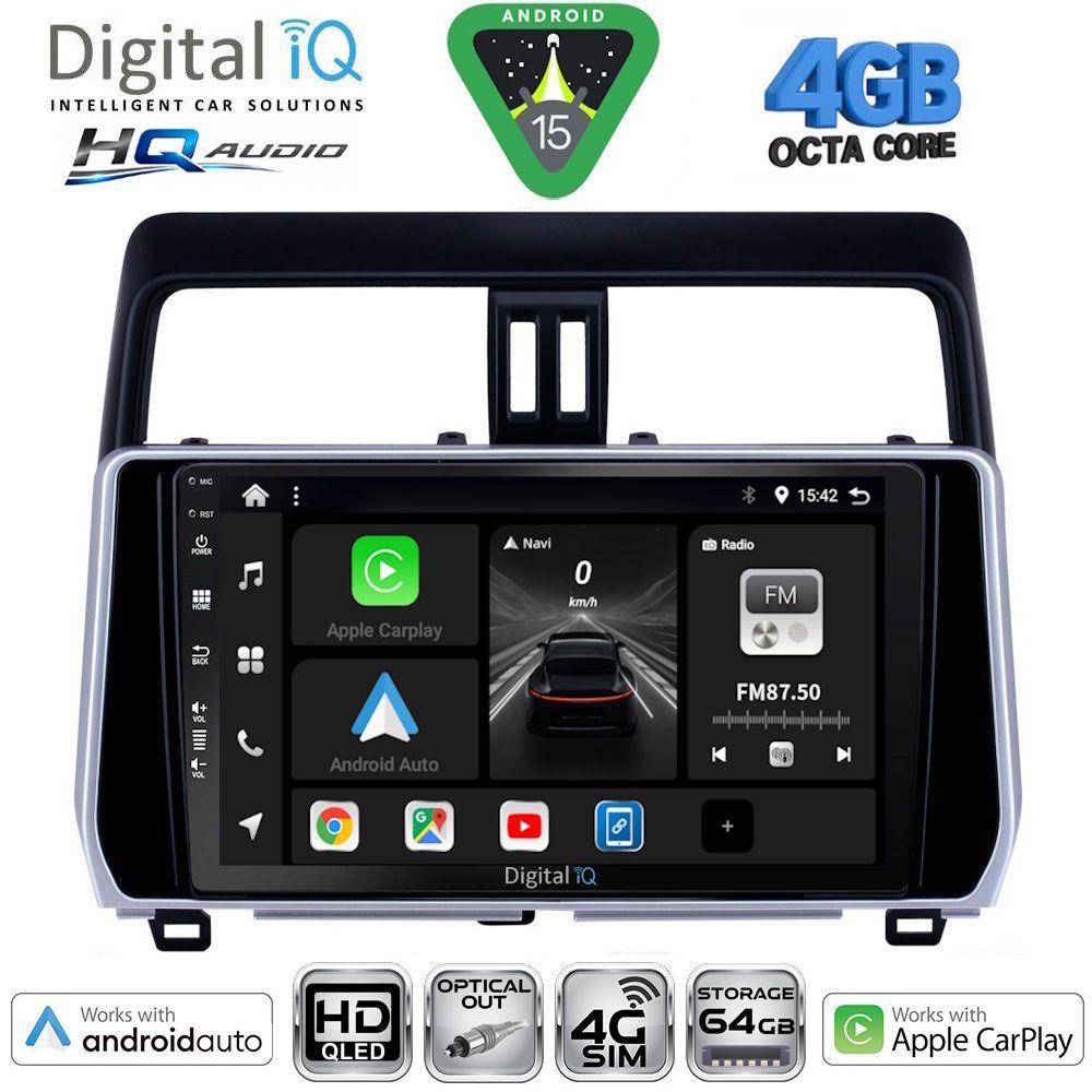 DIGITAL IQ BXK 19739_CPAA (10inc) MULTIMEDIA TABLET for TOYOTA LAND CRUISER - PRADO mod. 2019-2023