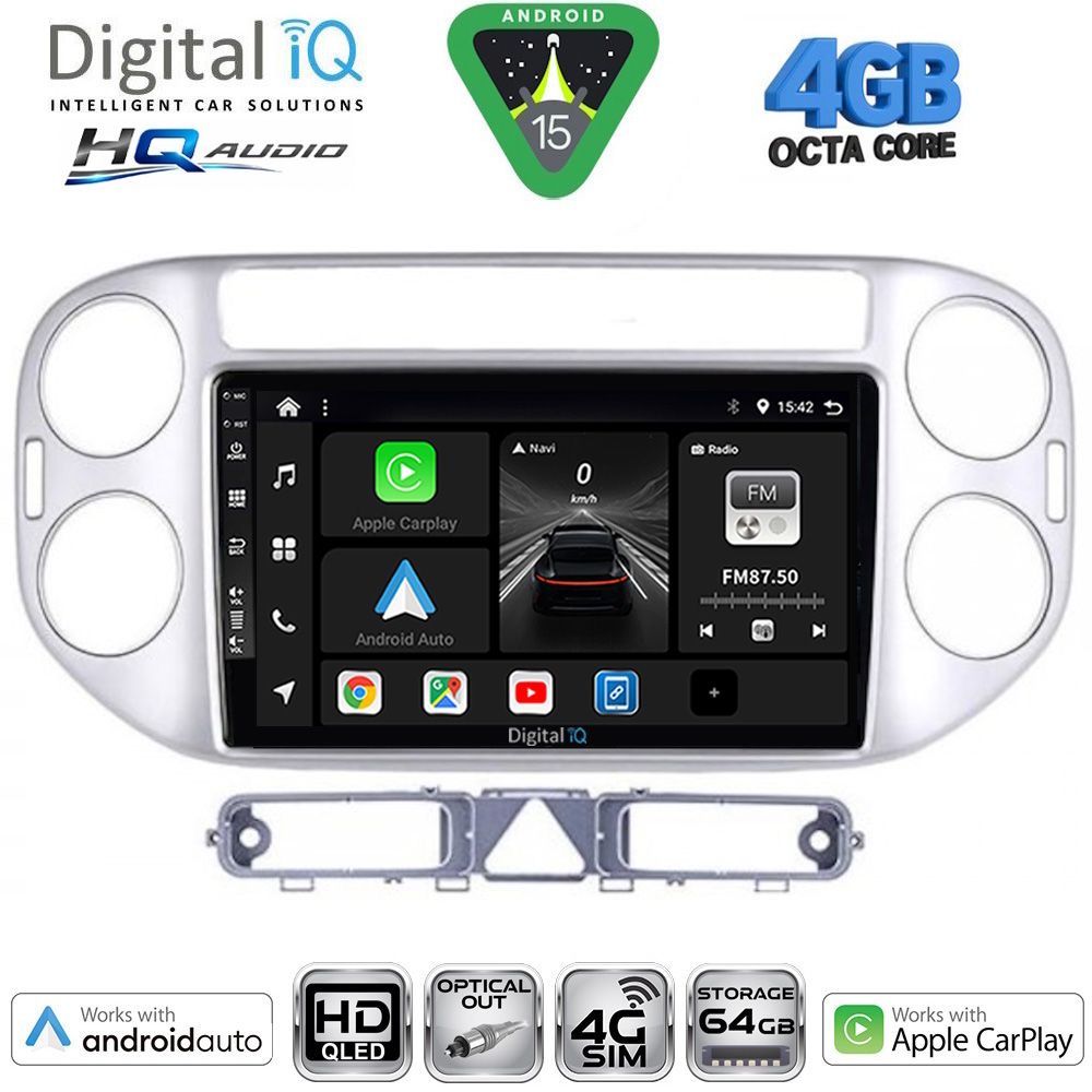 DIGITAL IQ BXK 19759SL_CPAA (9inc) MULTIMEDIA TABLET for VW TIGUAN mod. 2004-2011 (SILVER)