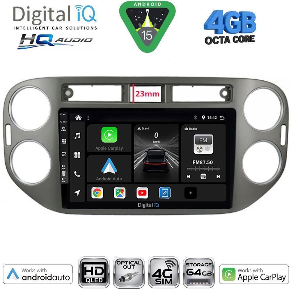 DIGITAL IQ BXK 19760GR_CPAA (9inc) MULTIMEDIA TABLET for VW TIGUAN mod. 2011-2016 (GREY)