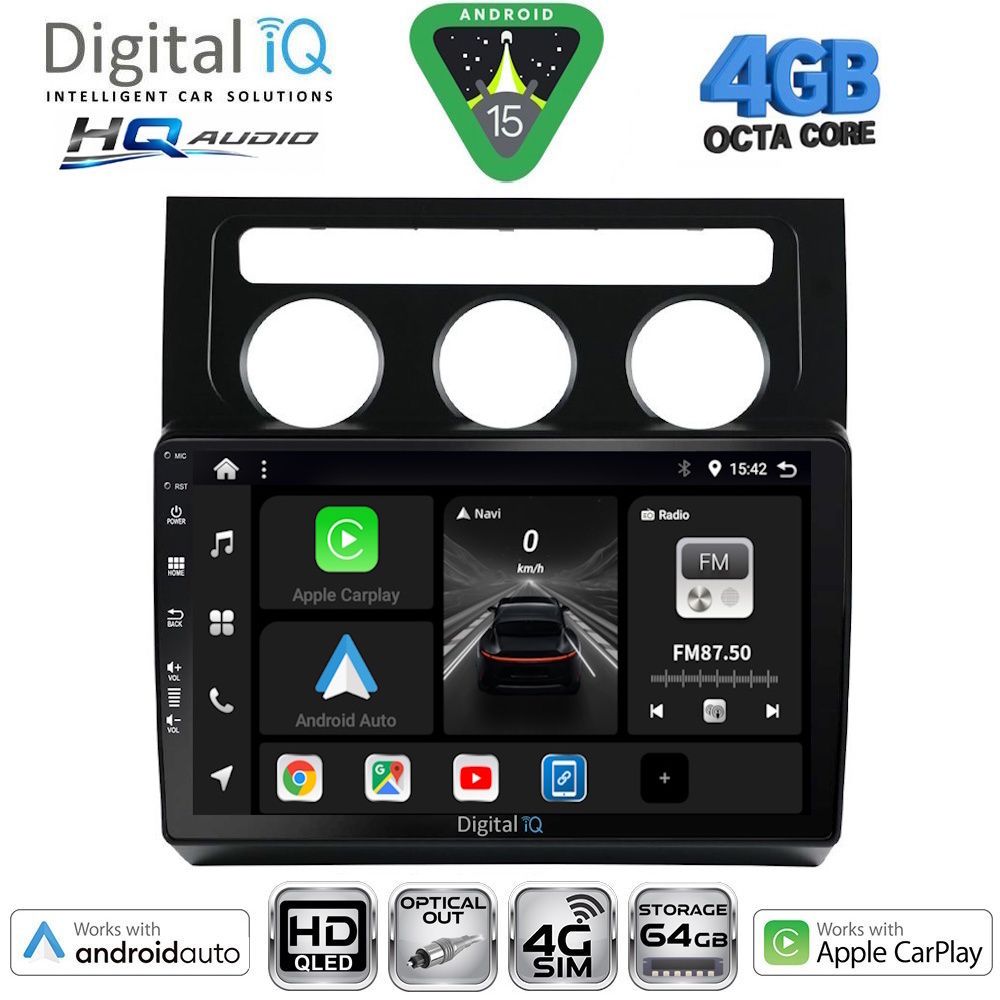 DIGITAL IQ BXK 19767_CPAA CLIMA (10inc) MULTIMEDIA TABLET for VW TOURAN mod. 2003-2010