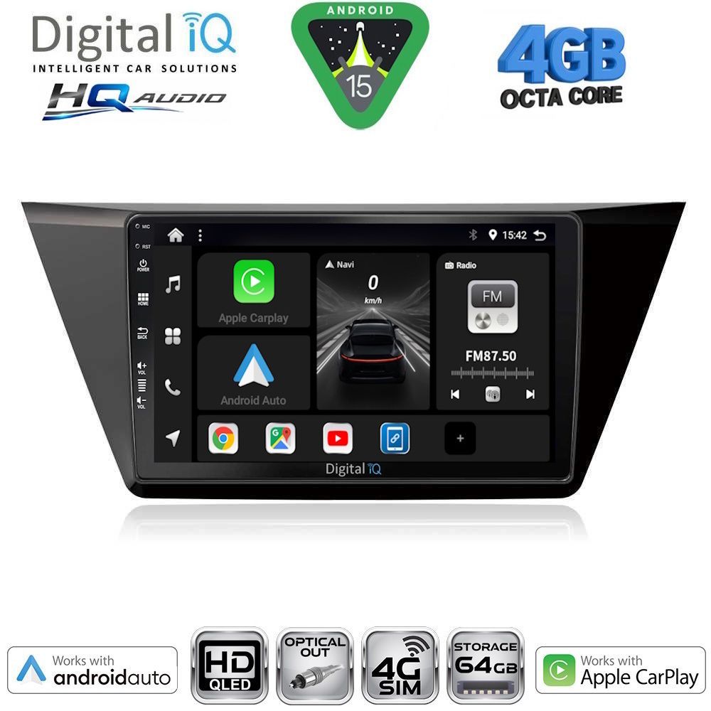 DIGITAL IQ BXK 19769_CPAA (10inc) MULTIMEDIA TABLET for VW TOURAN mod. 2016-2026