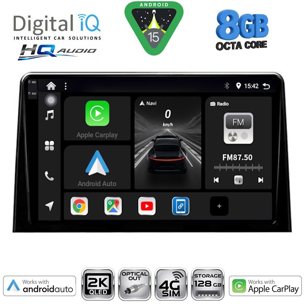 DIGITAL IQ BXK 20082_CPAA (10inc) MULTIMEDIA TABLET for CITROEN BERLINGO – OPEL COMBO – PEUGEOT PARTNER – TOYOTA PROACE mod. 2018-2026 - FIAT DOBLO mod. 2022-2026