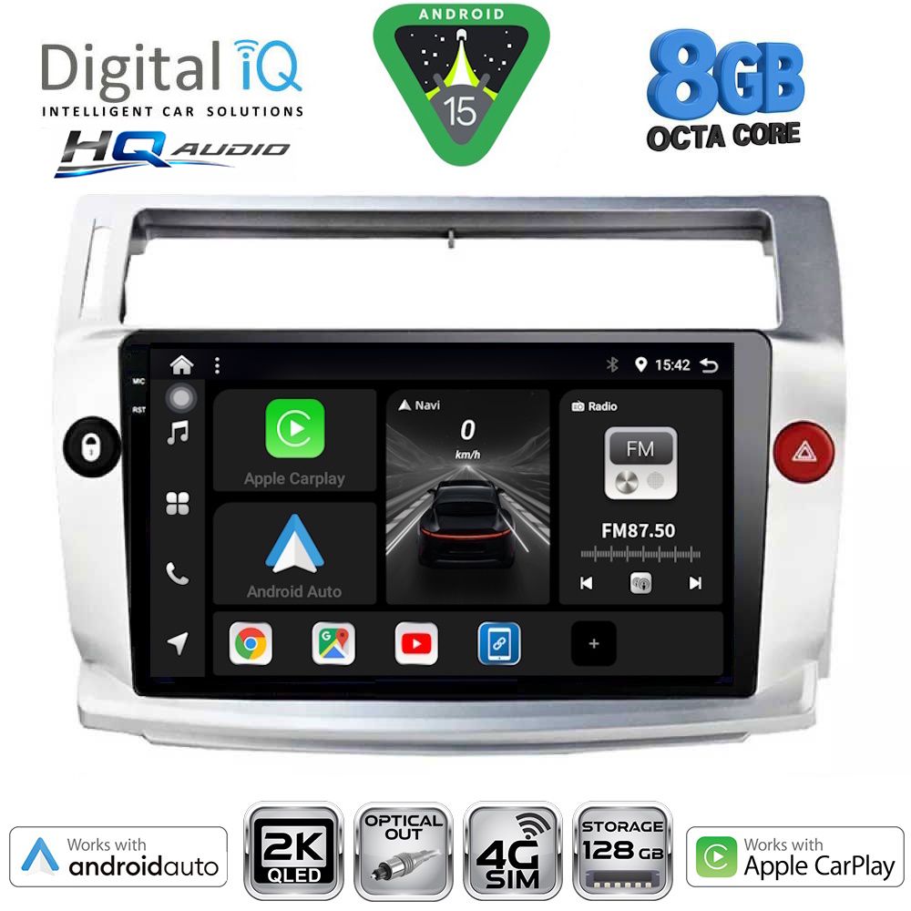DIGITAL IQ BXK 20084SL_CPAA (9inc) MULTIMEDIA TABLET for CITROEN C4  mod. 2004-2011 (SILVER)