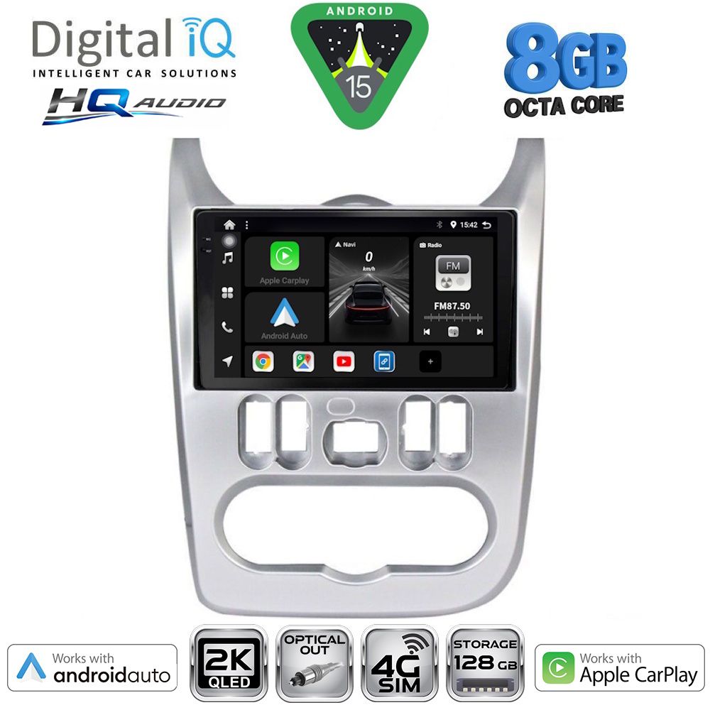 DIGITAL IQ BXK 20101SL_CPAA (9inc) MULTIMEDIA TABLET for DACIA DUSTER – LOGAN – SANDERO mod. 2006-2012 (SILVER)
