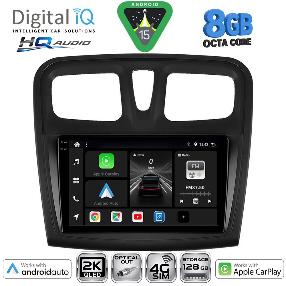 DIGITAL IQ BXK 20108SQ_CPAA (9inc) MULTIMEDIA TABLET for DACIA LOGAN – SANDERO mod. 2012-2019