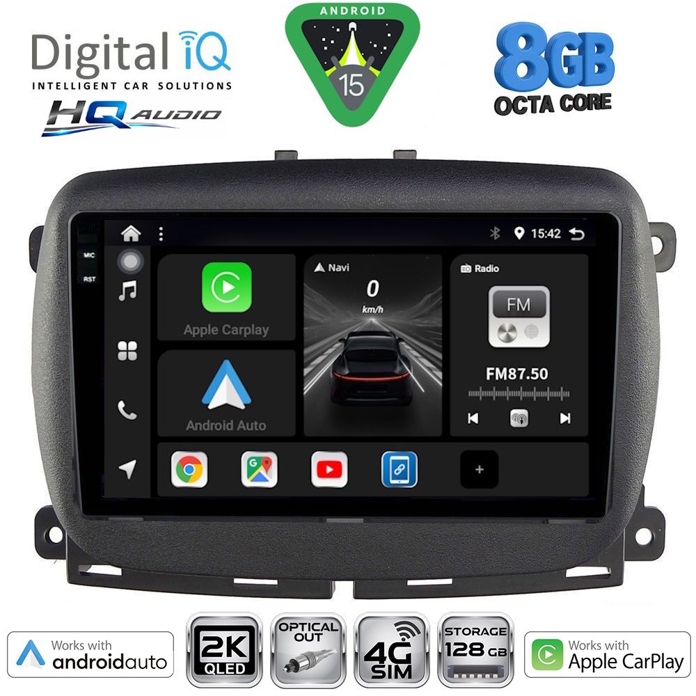 DIGITAL IQ BXK 20131_CPAA (9inc) MULTIMEDIA TABLET for FIAT 500 mod. 2016-2025