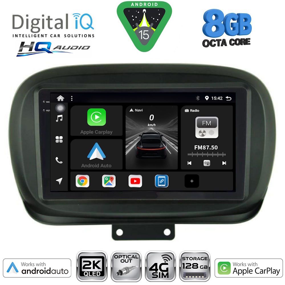 DIGITAL IQ BXK 20134_CPAA (9inc) MULTIMEDIA TABLET for FIAT 500Χ mod. 2014-2024