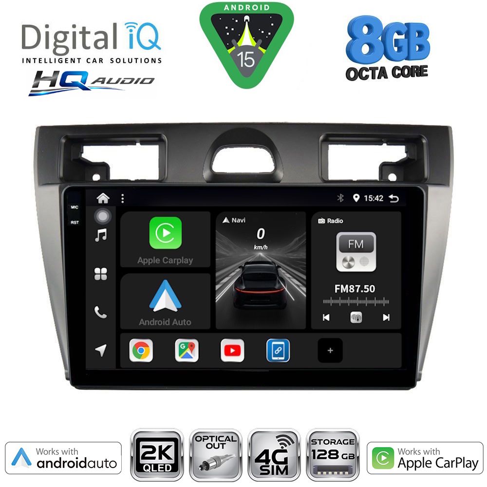 DIGITAL IQ BXK 20153SL_CPAA (9inc) MULTIMEDIA TABLET for FORD FIESTA mod. 2005-2008 (SILVER)