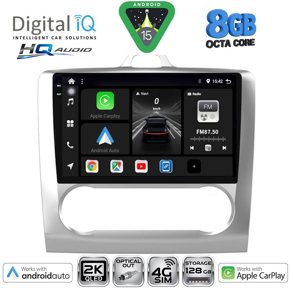 DIGITAL IQ BXK 20156SL_CPAA CLIMA (9inc) MULTIMEDIA TABLET for FORD FOCUS mod. 2005-2012 (SILVER)