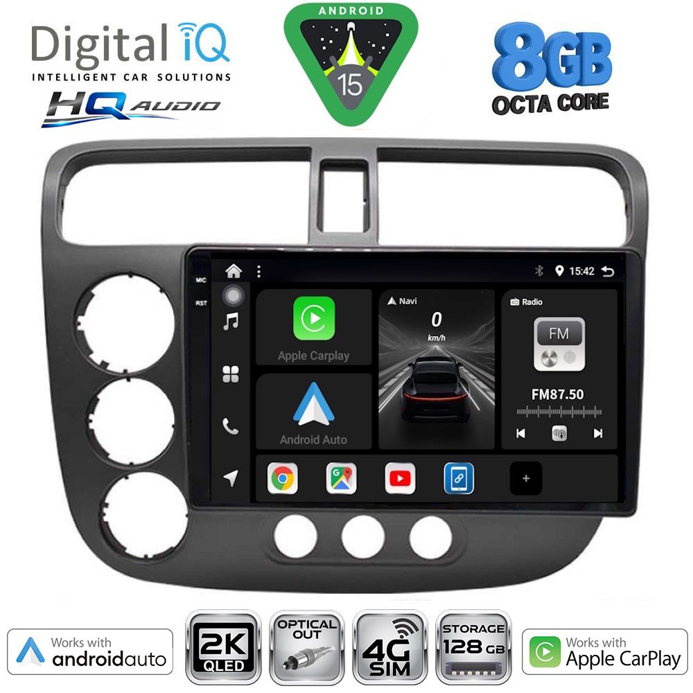 DIGITAL IQ BXK 20187_CPAA (9inc) MULTIMEDIA TABLET for HONDA CIVIC 4D mod. 2001-2006 DIGITAL IQ BXK 20187_CPAA (9inc) MULTIMEDIA TABLET for HONDA CIVIC 4D mod. 2001-2006