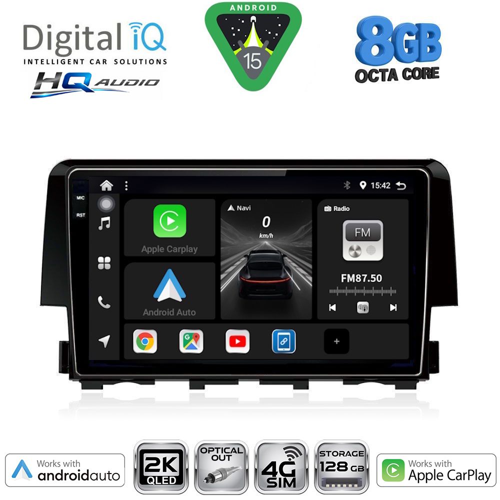 DIGITAL IQ BXK 20191_CPAA (9inc) MULTIMEDIA TABLET for HONDA CIVIC mod. 2016-2021