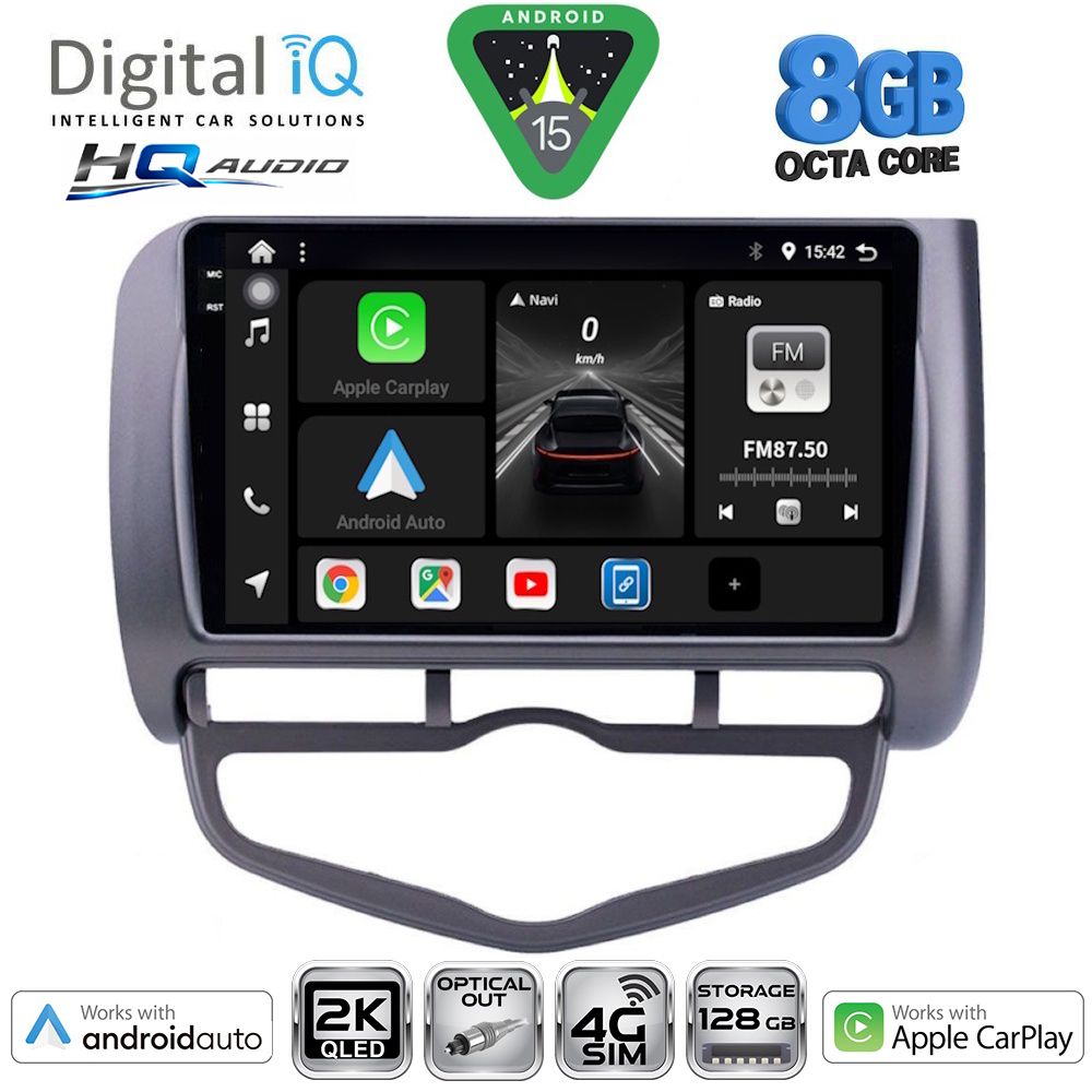 DIGITAL IQ BXK 20210_CPAA CLIMA (9inc) MULTIMEDIA TABLET for HONDA JAZZ mod. 2002-2008