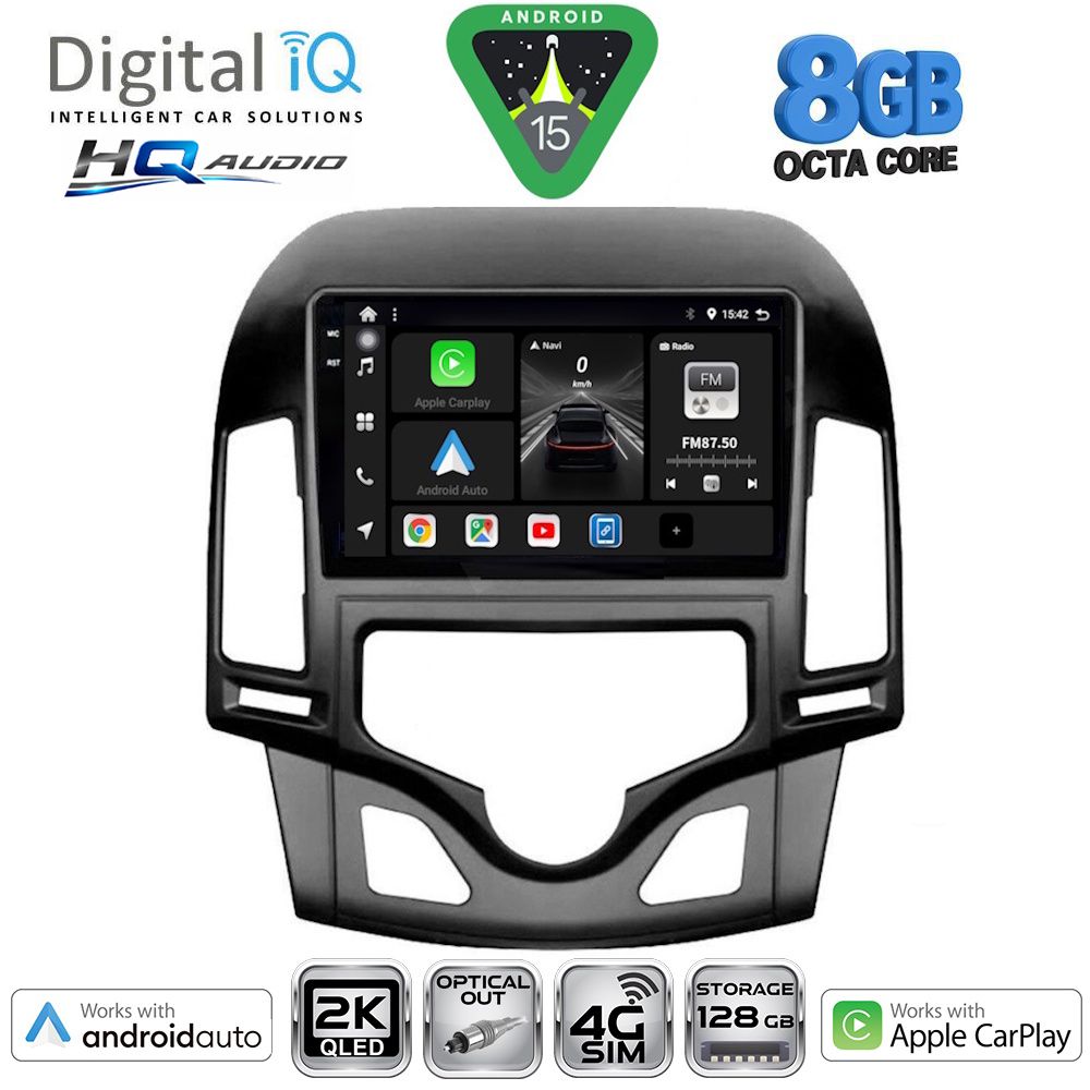 DIGITAL IQ BXK 20231_CPAA CLIMA (9inc) MULTIMEDIA TABLET for HYUNDAI i30 mod. 2007-2012