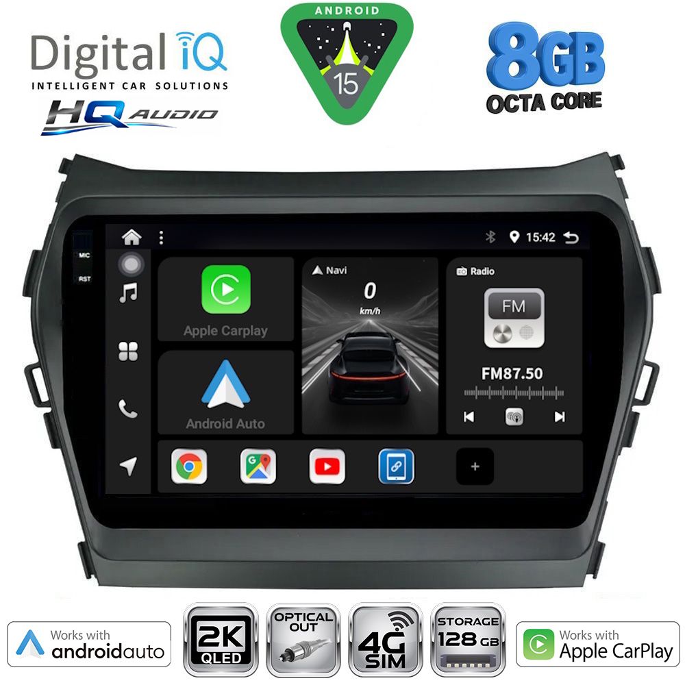 DIGITAL IQ BXK 20238_CPAA (9inc) MULTIMEDIA TABLET for HYUNDAI IX45 - SANTA FE mod. 2013-2017